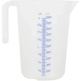 Messbecher Literbecher Maßbecher Messkanne stapelbar 2 Liter offener Griff