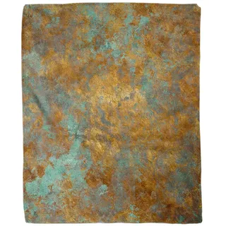 TradesForU Überwurfdecke, 150 x 200 cm, Orange, Kupfer, Vintage, Bronze, Rost, Metall, Patina, Wand, alter, warmer, gemütlicher Druck, Flanell, Heimdekoration, bequeme Decke für Couch, Sofa, Bett