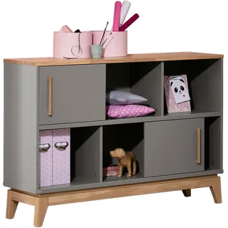 Paidi Sideboard Sten, Grau, Eiche, Holz, Eiche, massiv, 123.5x90.6x39.6 cm, Blauer Engel, Goldenes M, Beimöbel erhältlich, Wohnzimmer, Kommoden & Sideboards, Sideboards