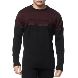 Banco Rundhalspullover Rundhals Basic Pullover Ganzjahrpullover Winter Herbst Frühling rot XL