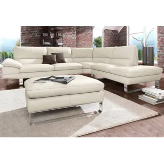 CALIA ITALIA Ecksofa Dave, italienisches Designsofa mit erstklassigem Sitzkomfort, L-Form, mit tollen Lederbezügen weiß