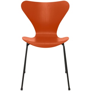 Fritz Hansen - Serie 7 Stuhl, schwarz / Esche paradise orange gefärbt