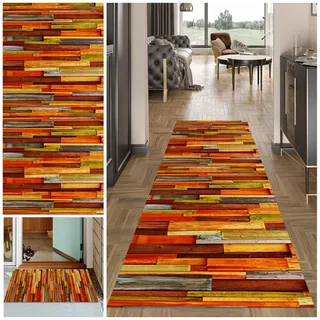 Teppich Läufer Flur Lang, 80 x 120 cm Waschbar Flur Läufer Teppich, Teppichläufer Flur rutschfest Küchenteppich, Flurläufer Lang Korridor Teppich Läufer für Küche, Eingang, Wohnzimmer Schlafzimmer