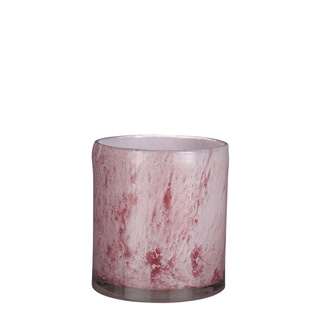 Mica Glas Vase Estelle zylinder hellrosa, 18,5 x 17 cm