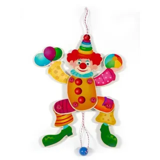 HESS SPIELZEUG Spielcenter Holzspielzeug Hampelmann Clown BxLxH 230x25x360mm NEU bunt