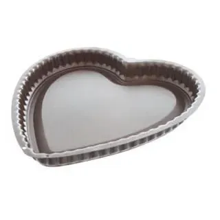 WALTER Herz-Tortenbodenform 270 mm Ø, 30mm hoch, Silber, Backform