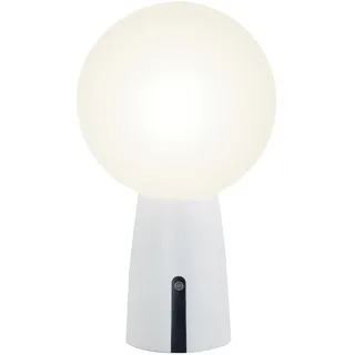 Zafferano, Olimpia Pro Lampe, Wiederaufladbare und Kabellose Tischlampe mit Touch Control, Geeignet für den Innen- und Außenbereich, Dimmer, 3000 K, Höhe 26 cm, Farbe Weiß