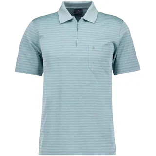 Poloshirt RAGMAN, Herren, Gr. M, blau (salbei, 344), Piqué, 60% Baumwolle 40% Polyester, regular fit, ohne Ausschnitt, Shirts