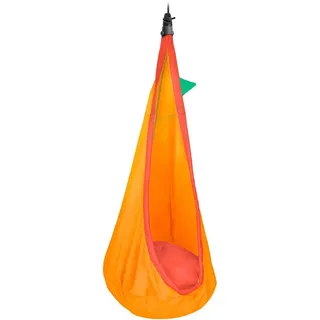 La Siesta Kinderhängenest, Grün, Orange, Dunkelorange, Textil, Füllung: Polyester, 70x200-400x150 cm, IGR-zertifiziert, Gartenmöbel, Hängesessel