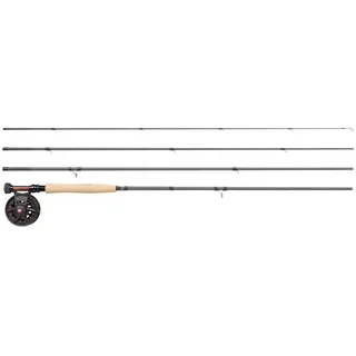 Greys Fliegenruten- & Rollen-Set | Fin Euro Nymph 4-Teilig Rute Mit Fin Rolle | Large Arbor Fliegenrolle | Leicht Ausgewogene Aktion | Mit Ruten- & Rollen-Tube | 11ft | 3w