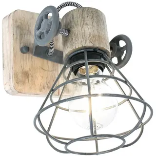 Steinhauer Strahler Guersey 1-flammig Eichenholz/ Grün Matt 14x14cm - Braun
