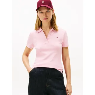 Tommy Hilfiger Damen Poloshirt Kurzarm 1985 Pique Slim Fit, Rosa (Bonita Pink), XL - XL