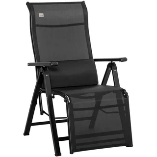 Outsunny Gartenliege 65 x 70 x 111 cm Schwarz