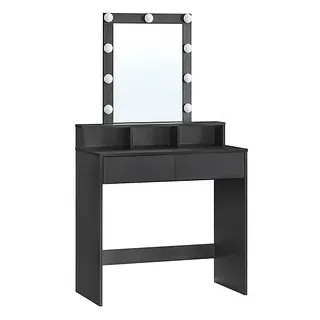 VASAGLE Schminktisch rechteckig Melamin, Spanplatte schwarz 80,0 x 40,0 x 145,0 cm, 1 St.