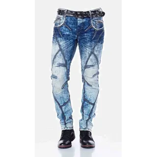 Cipo & Baxx 5-Pocket-Jeans Jeans mit cooler Waschung und Ziernähten, CD269 blau 36