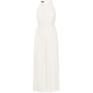 APART Fashion Damen Plissee-Overall, Chiffon-Neckholder-Overall, weites Bein, elastischer Bund, Kettenriemen-Detail, Abendparty-Outfit, stilvolles Hochzeitsgastkleid