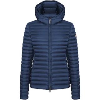 Leichtdaunenjacke COLMAR, Damen, Gr. 42 (S), blau (navy blau), Web, Obermaterial: 100% Polyamid. Futter: 100% Polyamid. Wattierung: 90% Entendaune, 10% Entenfeder, tailliert normal, hoch geschlossener Ausschnitt, abgesteppte Kante, Jacken, leicht taillierte Passform, Zwei-Wege-Reißverschluss, feste Kapuze