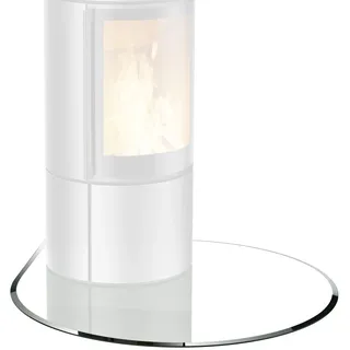 BIJON Glasplatte Tropfenbogen für Kaminofen mit Dichtlippe, Glasbodenplatte - Funkenschutzplatte Glas mit Facettenschliff, Kamin Hitzeschutz, ESG Sicherheitsglas 110 x 110 cm x 8 mm