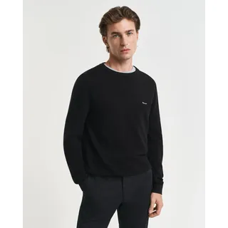 GANT Rundhalspullover aus Baumwoll-Piqué - Schwarz,Weiß - XL