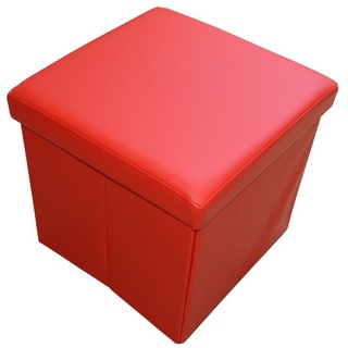 style home Sitzhocker, Sitzwürfel mit Stauraum Aufbewahrungsbox faltbar 38x38x38 cm Rot rot 38 cm x 38 cm x 38 cm