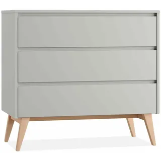 KONSIMO® Kommode DAMBI Kinderkommode, Schubladenschrank, hergestellt in der EU, mit 3 Schubladen, Soft-Close-Funktion grau