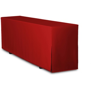 TexDeko Biertischhusse Premium für Bierzeltgarnitur 220 x 50cm Blickdicht waschbar nur Tisch (Rot)