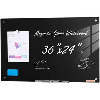 Vevor Magnetisches Glas-Whiteboard 90 x 60 cm Schwarz