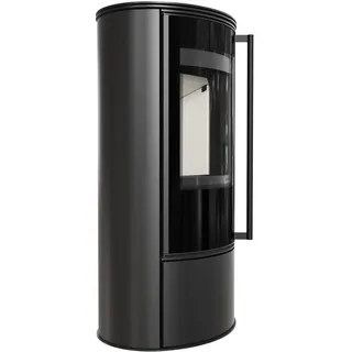Kratki ERIK Ø 150 5,5 kW mit Türfeder Schwarz / Innenverkleidung Weiß