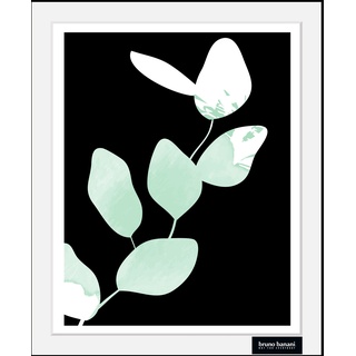 Bild mit Rahmen BRUNO BANANI "Eukalyptus - Gerahmter Digitaldruck Wandbild" Bilder Gr. B/H: 50 cm x 70 cm, Wandbild Hochformat, 1 St., grün Bilder mit Rahmen Holzrahmen - Dekoration