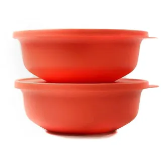 Tupperware Aloha 1L lachs (2) Schüssel Servieren Servierschüssel Salatschüssel