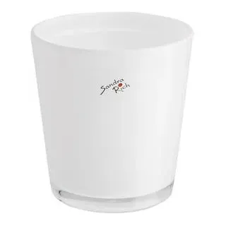 Dehner Glas-Übertopf, konisch, ca. Ø12 cm, Weiß