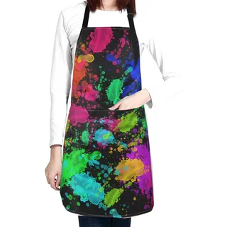 Sorktse Künstlerschürze mit 2 Taschen, wasserdicht, bunt, Malschürze, Kochschürze, Lätzchen für Damen und Herren, Unisex, verstellbarer Hals, Artist-3 (Künstler/, 28 x 33In