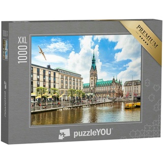 puzzleYOU Puzzle Hamburger Innenstadt mit Rathaus und Alster, 1000 Puzzleteile, puzzleYOU-Kollektionen Deutsche Städte