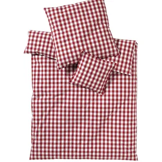 ELEGANTE Quadro Kariert Baumwolle Rot 80 x 80 cm + 40 x 40 cm