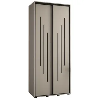 möbel kryspol Schwebetürenschrank Dakota 110 x 235,2 x 45 cm Schwarz