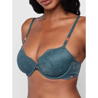 DORINA Bügel-BH "Jemma", Damen, Gr. 70, Cup D, grün, Obermaterial: 58% Polyamid, 34% Polyester, 8% Elasthan, BHs Bügel-BH, Spitze, feminin, schmale Träger, leicht gepolstert, vorgeformte Cups