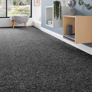 ANDIAMO Teppichboden "Schlinge Matz" Teppiche meliert, Breite 400 cm oder 500 cm, strapazierfähig & pflegeleicht Gr. B/L: 400 cm x 1400 cm, 6 mm, 1 St., schwarz Teppichboden