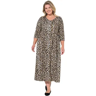 Ulla Popken Maxikleid Leomuster Schwarz 62/64