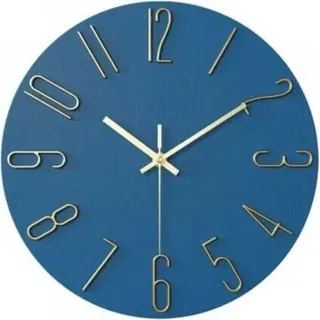Wohnzimmeruhr, 30 Cm (12 Zoll) Wanduhr Mit Goldenen Und Blauen Buchstaben