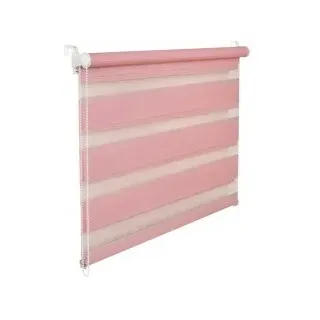 Doppelrollo Duorollo 100 cm breit 200 cm lang rosa inkl. Seilzug Fensterrollo Klemmrollo Jalousie