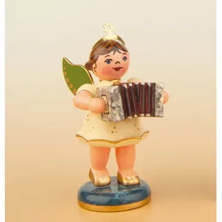 Hubrig Volkskunst GmbH Engel mit Ziehharmonika 6,5 cm mehrfarbig