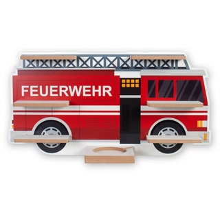Kreative Feder Wandregal MUSIKBOX-REGAL Feuerwehrauto, für TONIE-BOX und TONIES inkl. 40 Metallplättchen rot