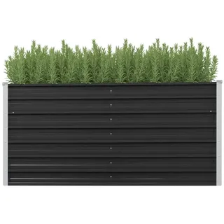 vidaXL Garten-Hochbeet verzinkter Stahl rechteckig 160 x 40 x 77 cm Anthrazit 