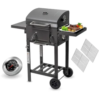 ACTIVA Holzkohlegrill Angular Smart I Holzkohlegrill mit Deckel, verstellbarer Kohlewanne & Thermometer I Grillwagen für ein gelungenes Barbecue