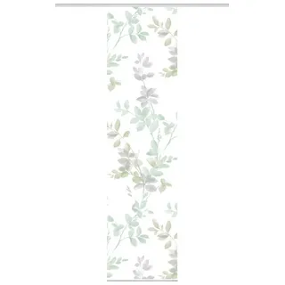 HOME WOHNIDEEN Schiebegardine 084646 Schiebegardine ALYA, halbtransparent, Ranken-Motiv 245x60 cm (1 St), Paneelwagen, halbtransparent, 100% Polyester grün