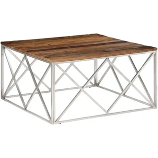 vidaXL Couchtisch Silbern Massivholz 100 x 2,5 cm