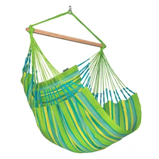 La Siesta Domingo – Hängestuhl für den Winter, Funktionsfaser, Kolumbianische Herstellung, große Oberfläche, Stabilisator Bambus, Entspannung im Freien – Limette, Kingsize