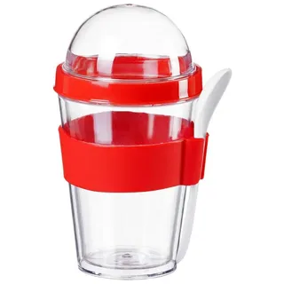 Goods+Gadgets Becher GOODS+GADGETS Müsli To Go Behälter - Doppelwandiger Joghurtbecher, Müslibecher Müslischale rot