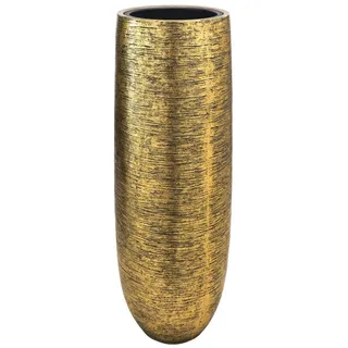 Flingora Bodenvase Lacey, mit Einsatz - Fiberglas - Indoor - Metallisch - Höhe 117 cm goldfarben Ø 41 cm x 117 cm