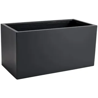 VIVANNO Maxi Pflanztrog, Fiberglas Pflanzgefäß, Rechteckig, Anthrazit, 30x60x30 cm - Robust für Außenbereiche